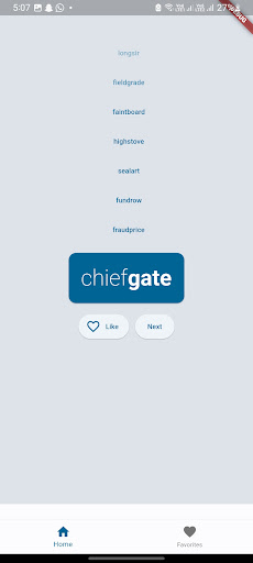 Random Word App Screen 2