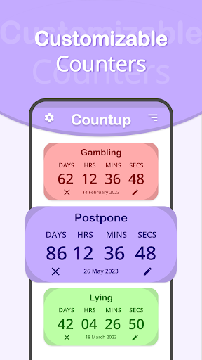 Countup & Habit Tracker App Screen 3