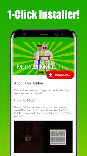 Android application MORPH MOD - Transform into Mob screenshort
