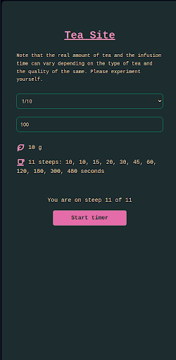Tea app Screen 2