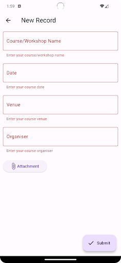 MyCPD Screen 2