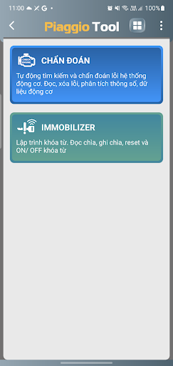 Android application PIAGGIO TOOL screenshort
