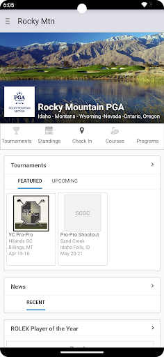 Android application Rocky Mountain Section PGA screenshort
