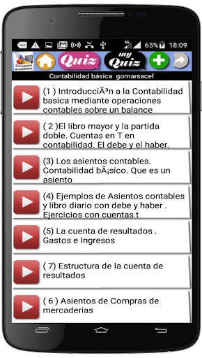 Android application Curso general de contabilidad screenshort