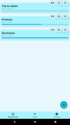 NandL Notes and Shopping List