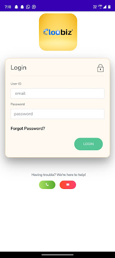 Cloubiz Pay Screen 2
