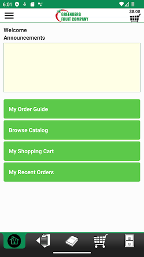 Android application Greenberg Mobile Ordering screenshort