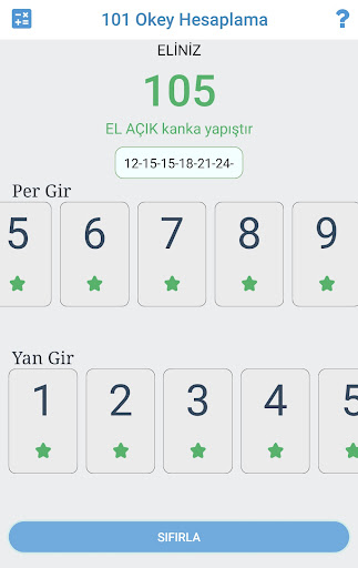 101 Okey Hesaplama Screen 2