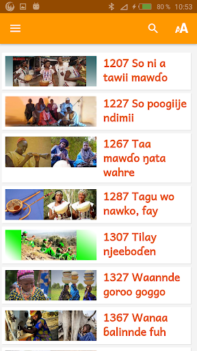 Android application Fulfulde proverbes audio vol5 screenshort