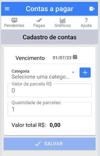Contas a pagar Screen 3