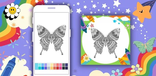 Coloring: Butterfly Mandala
