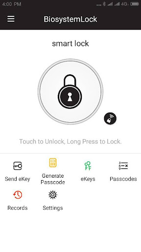 Android application BiosystemLock screenshort