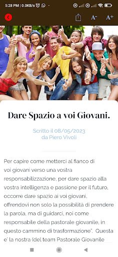Android application Spazio ai Giovani screenshort