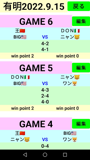 ダブルス組み合わせ Screen 3