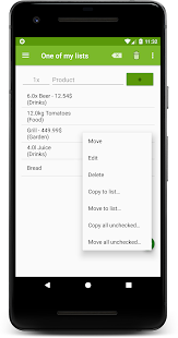 The shopping list - With shared shopping lists