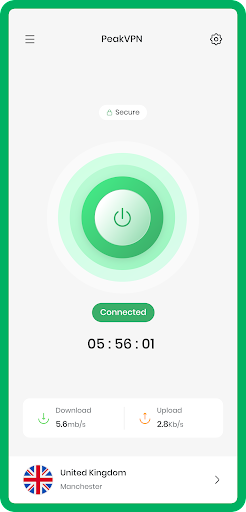 Android application PeakVPN - Fast And Secure screenshort
