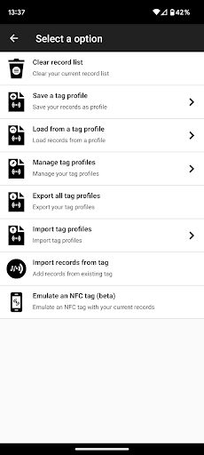 Screenshot of NFC Tools - Pro Edition
