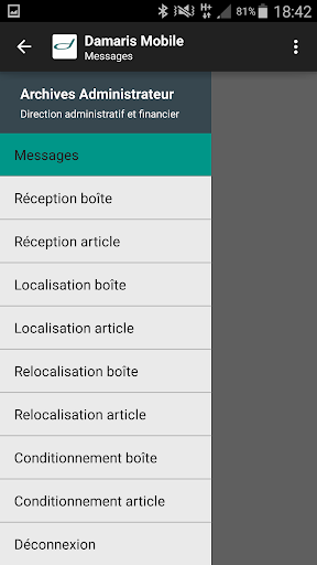 Android application Damaris Mobile screenshort
