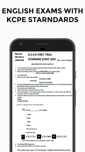 Android application English Exams +Answers [Kcpe] screenshort