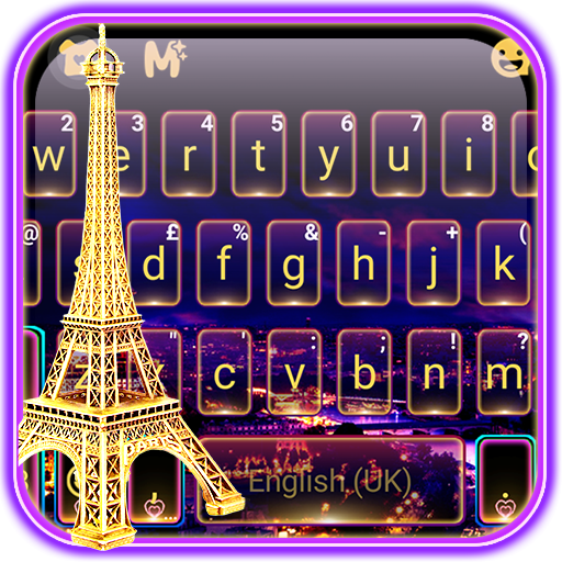 Neon Paris Night Tower Keyboar logo