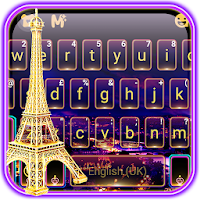 Тема для клавиатуры Neon Paris Night Tower