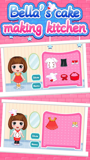 Android application Bella's cake making kitchen screenshort