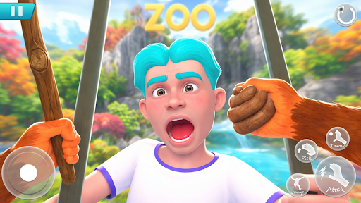 Zoo Chaos Monkey Prank Game 3D