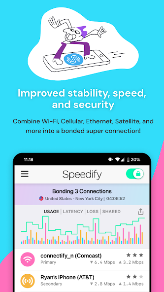 Speedify - Fast & Reliable VPN 13.1.1.11808 APK + Mod (Unlimited money) untuk android
