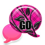 GO SMS - Pink Plaid Vines icon