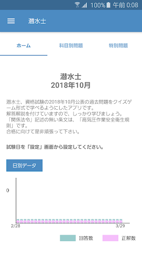 Android application 潜水士 2022年10月 screenshort