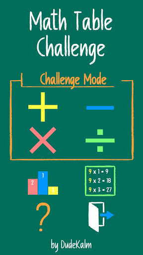 Android application Math Table Challenge screenshort