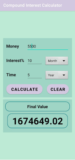 Compound Interest Calculator Screen 3