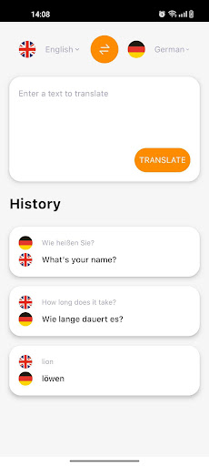 Simple German Translator Screen 2