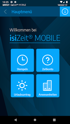 Android application isiZeit Mobile screenshort