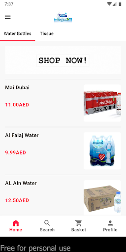 Android application Siwa Water screenshort