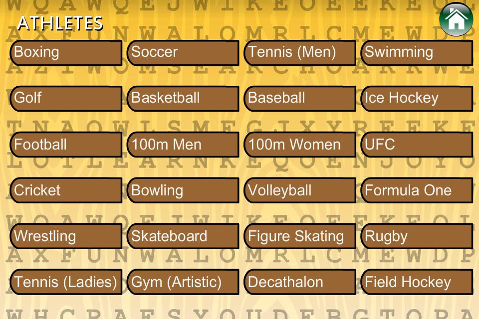 Android application Word Search Sports Team Games screenshort