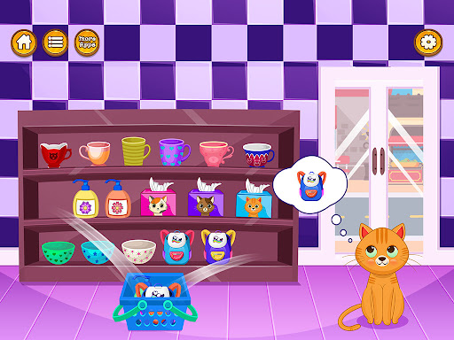 Virtual cat pet care life