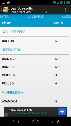 Android application Serie A Fantasy Football screenshort