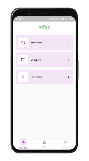 Android application idfye screenshort