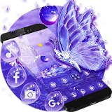 Purple Crystal Water Drop Butterfly Theme icon