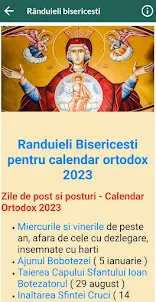 Calendar Creştin Ortodox 2023