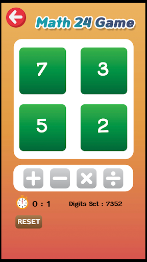 Math24Game Screen 2