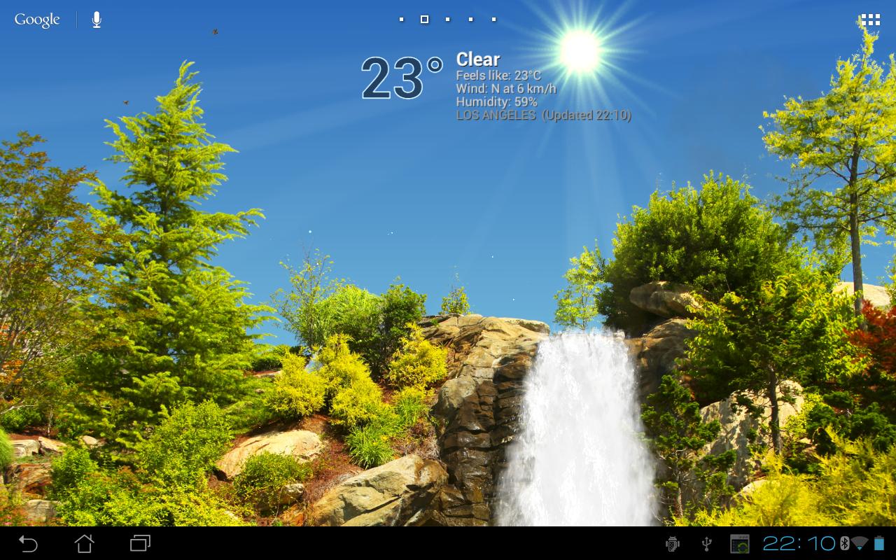 Android application True Weather, Waterfalls screenshort