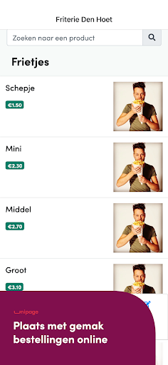 Android application Friterie Den Hoet screenshort