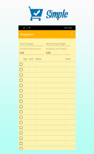 Android application Shopamore+ Grocery List screenshort