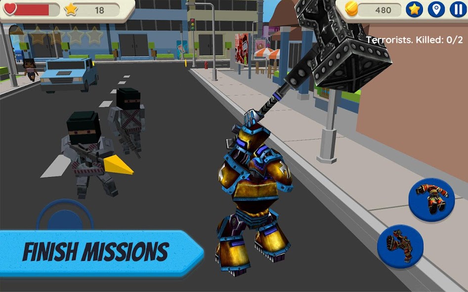 Robot Hero: City Simulator 3D 1.047 APK + Mod (Remove ads / Unlimited money / Free purchase) for Android