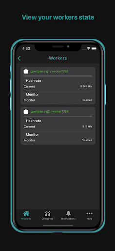 Screenshot of Mining pool monitor: Miner Box