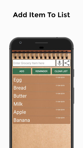 Android application Shopping List screenshort