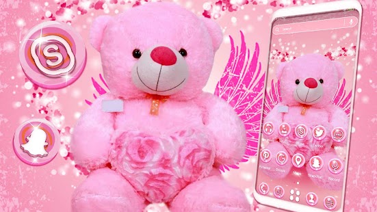 Pink Teddy Bear Theme Screenshot