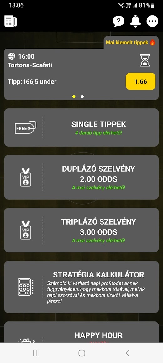 Android application Tippmix Partner screenshot